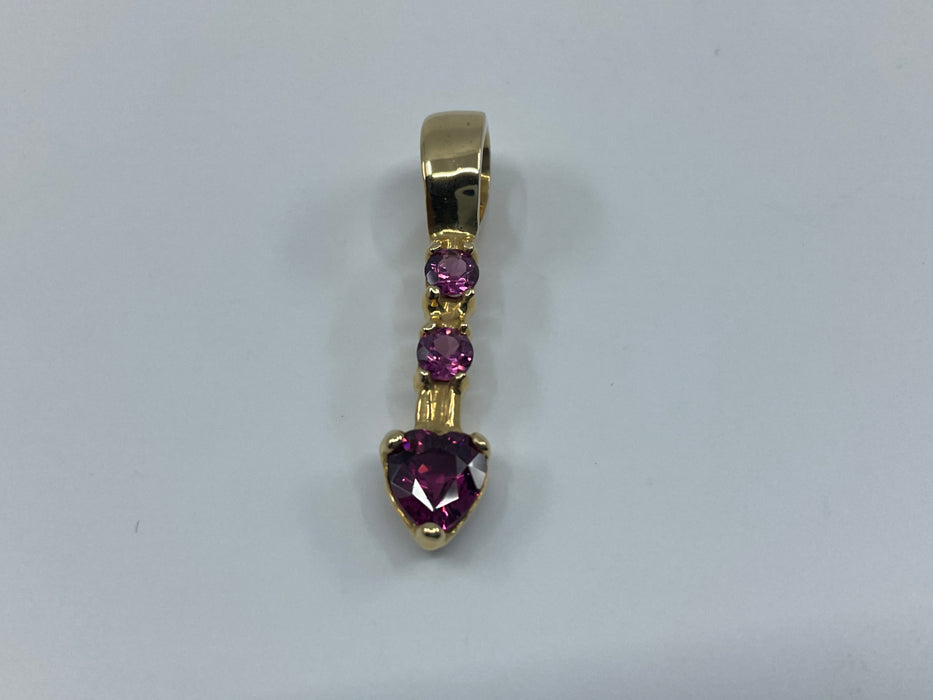 14kt Yellow Gold multi stone Rhodolite Garnet pendant