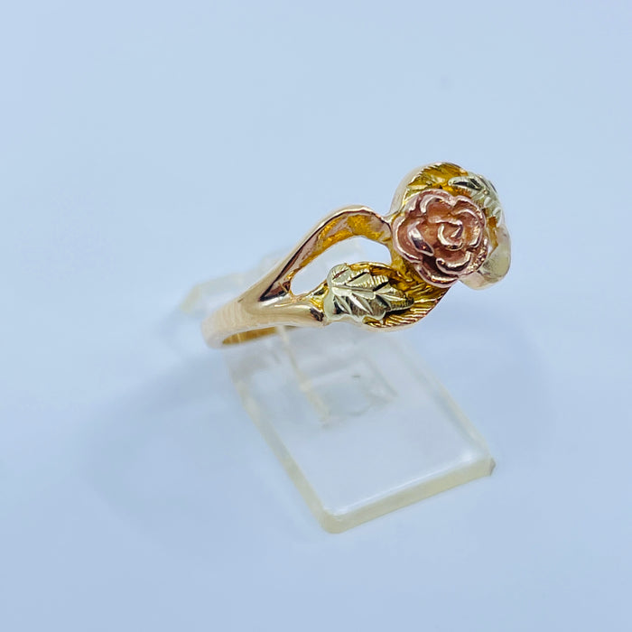 10kt Tri-color gold Rose ring