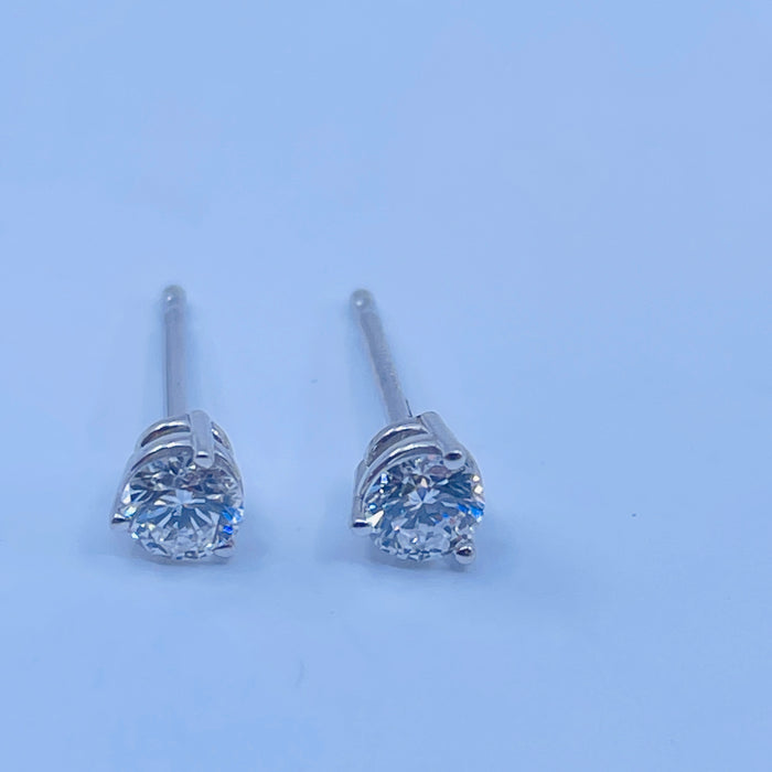 14kt White Gold  .27ctw FG VS Martini set LG Diamond stud Earrings