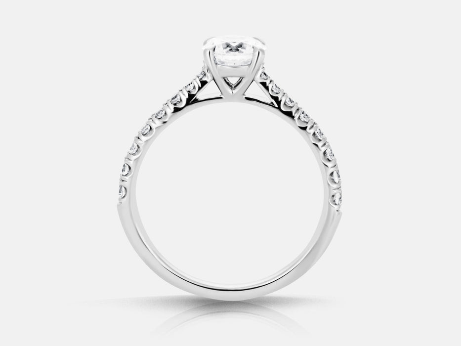 Mounting set with 16 round brilliant diamonds totaling 0.30 carats.