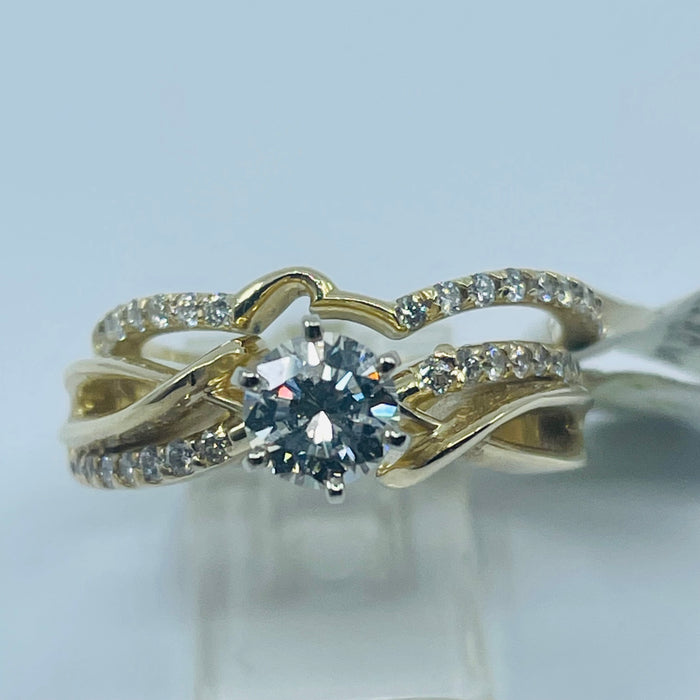 14kt Yellow Gold Diamond Wedding set with .46ct center stone and .31ctw mounting