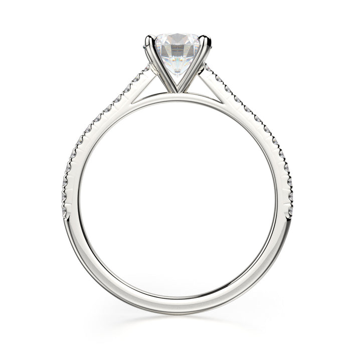 Delicate 24 diamond shank cathedral engagement ring .10ctw Mounting