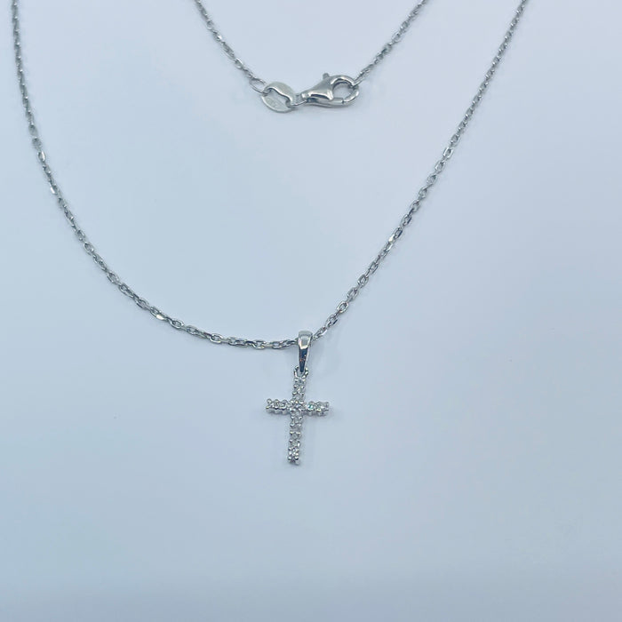 Sterling Silver 15@.05ctw diamond Cross