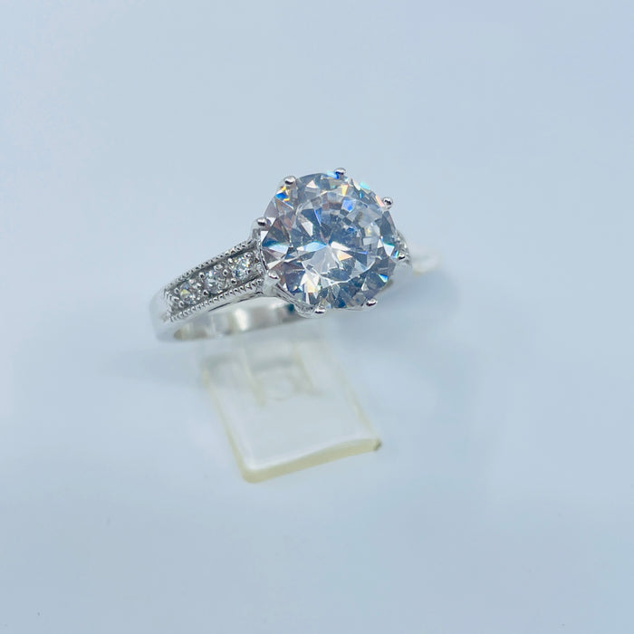 Sterling Silver 2ct CZ Ring size 8