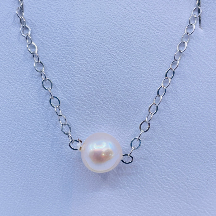 16” Sterling Silver 6mm Promise Pearl Necklace