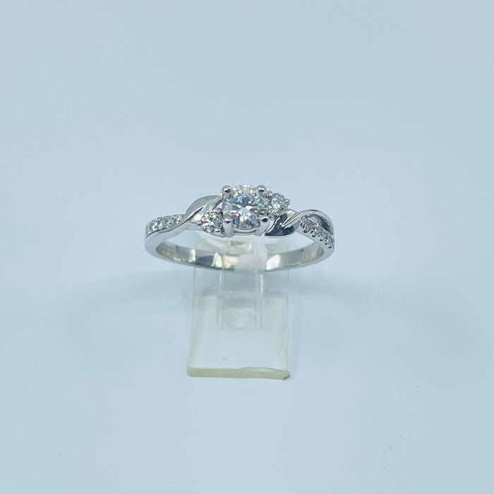 14kt White Gold Moissanite engagement Ring