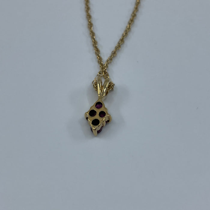 14kt Yellow Gold 4 ruby pendant