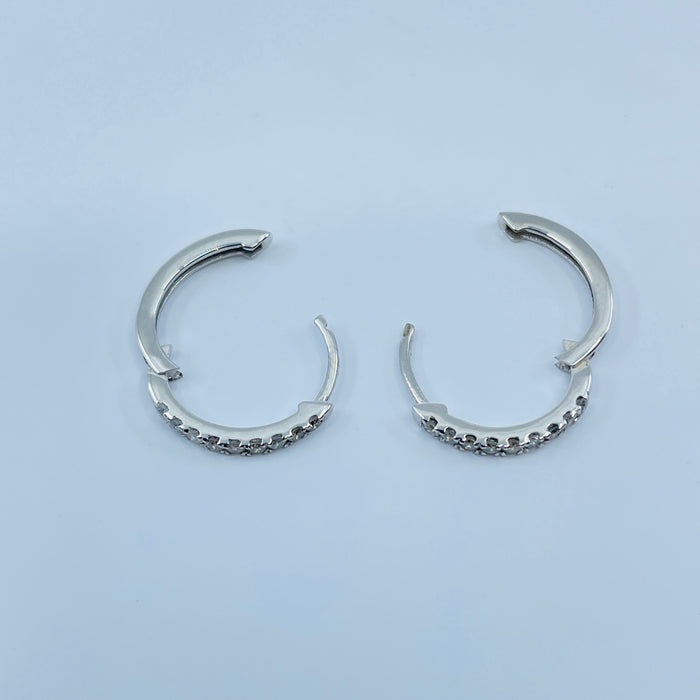 14kt White Gold .21ctw Diamond Hoops