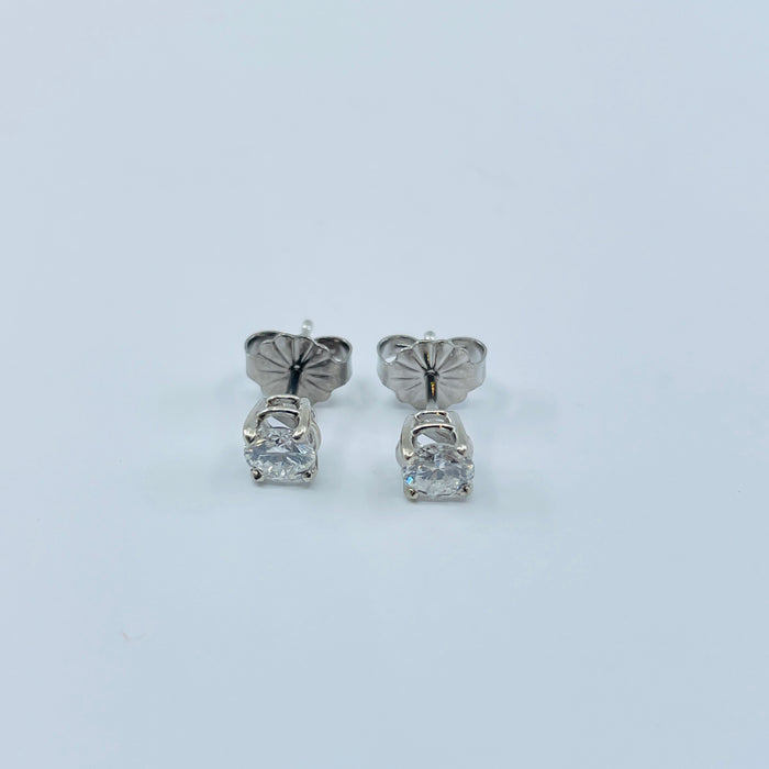 14kt White Gold .52ctw Diamond stud earrings