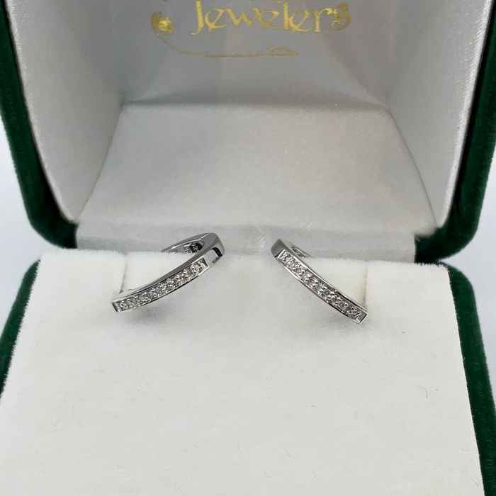 Sterling silver Diamond Hoop Earrings .06ctw