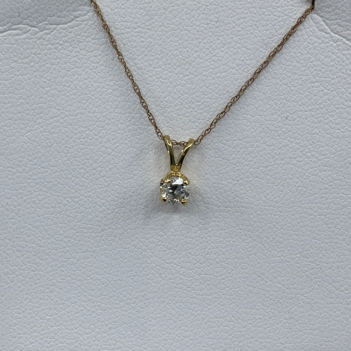 14kt Yellow Gold 1/5ct diamond pendant