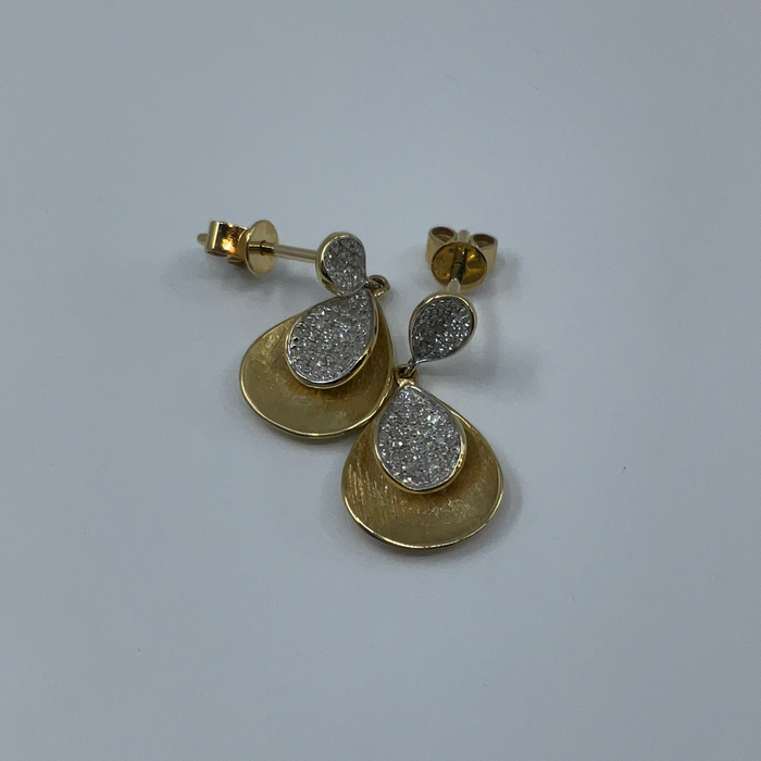 14kt Yellow Gold diamond dangling earrings .24ctw