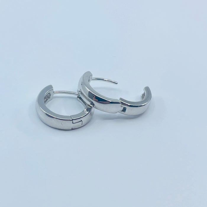 Sterling Silver 3.8x13.5mm Hoop Earrings