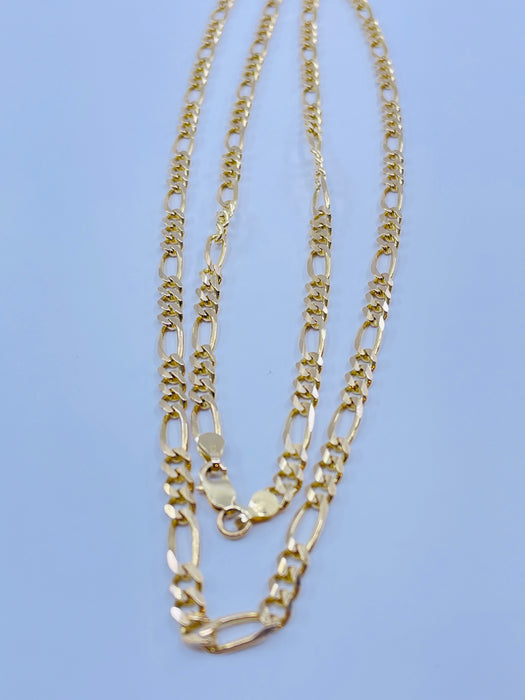 14kt Yellow Gold 30” 4.5mm Figaro Chain