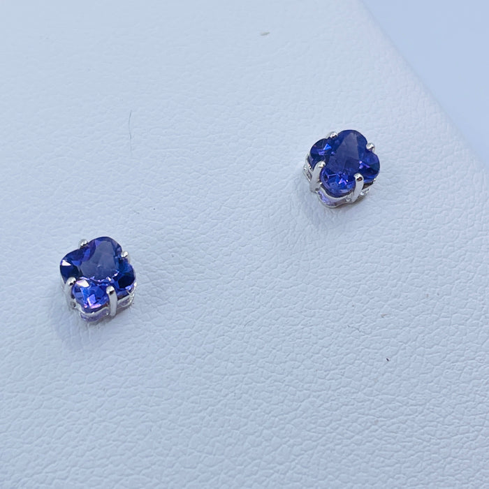 14kt White Gold fancy cut Amethyst Earrings