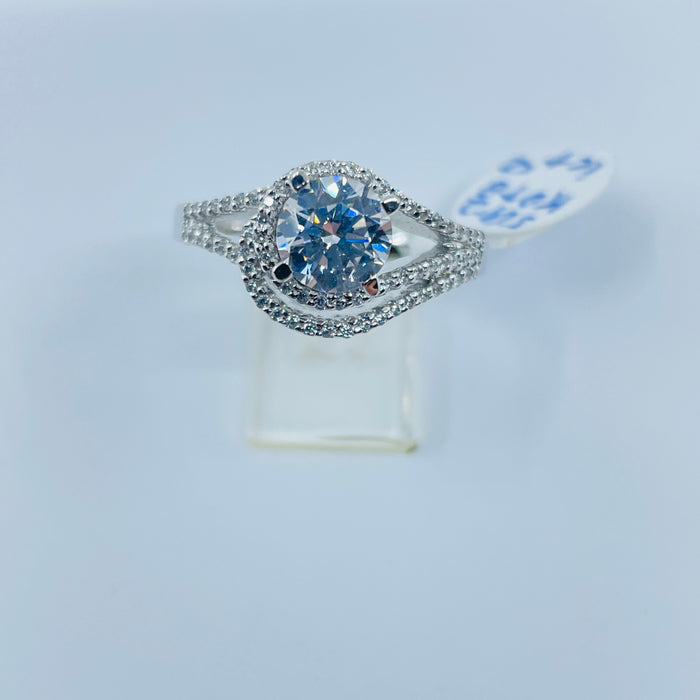 Sterling Silver CZ fashion ring 1ct center