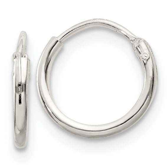 Sterling Silver 12mm x 1.3mm Hoop Earrings