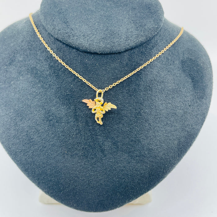 10kt Tricolor Angel Pendant