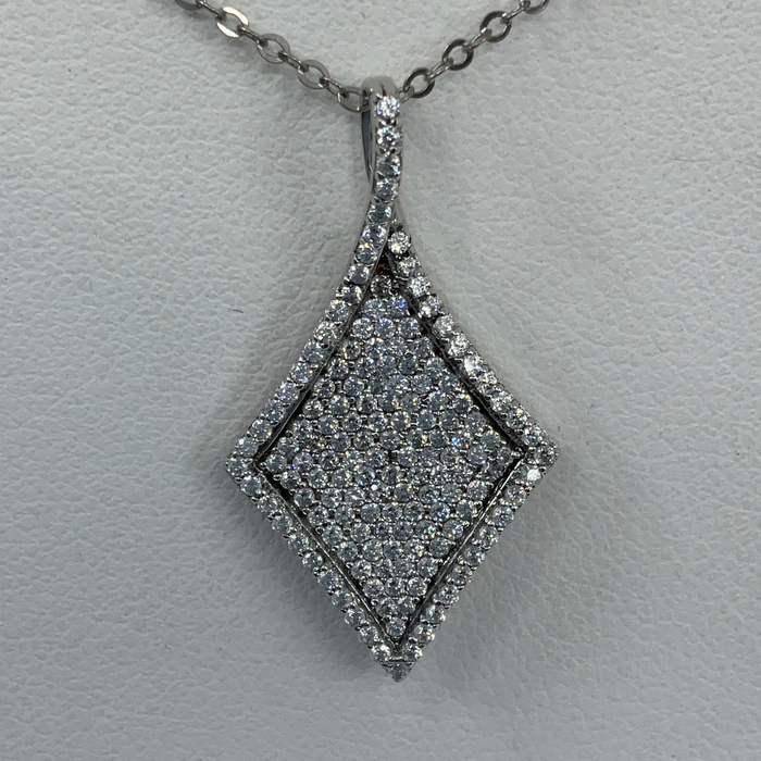 Sterling silver diamond shaped CZ Pendant
