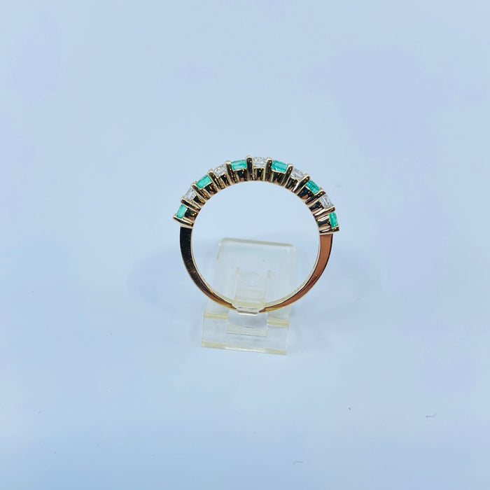 14kt Yellow Gold Emerald and Diamond ring