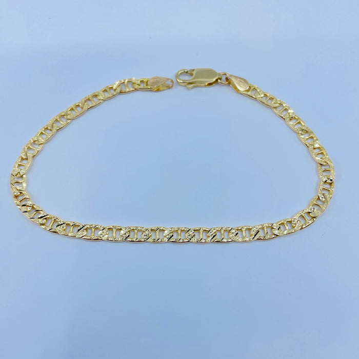 7” 14kt Yellow Gold Gucci style link bracelet