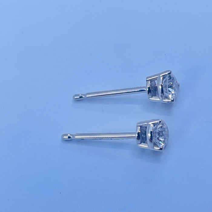 14kt White Gold  .27ctw FG VS Martini set LG Diamond stud Earrings