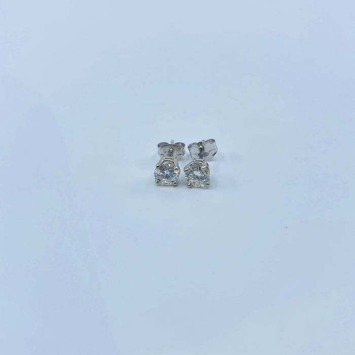 14kt White Gold .63ctw H-I I1 Diamond Stud Earrings