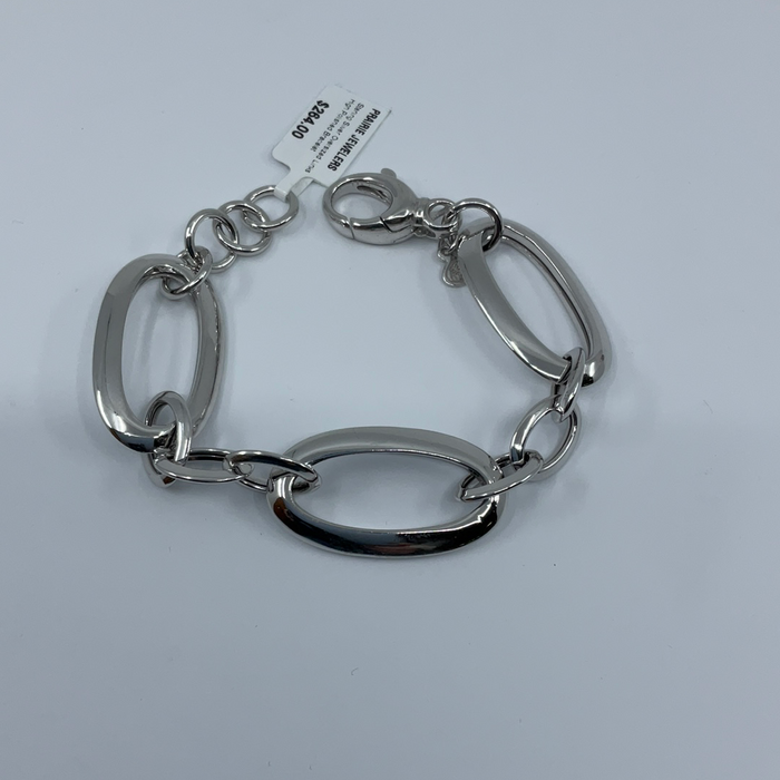 Sterling silver oversized oval link bracelet