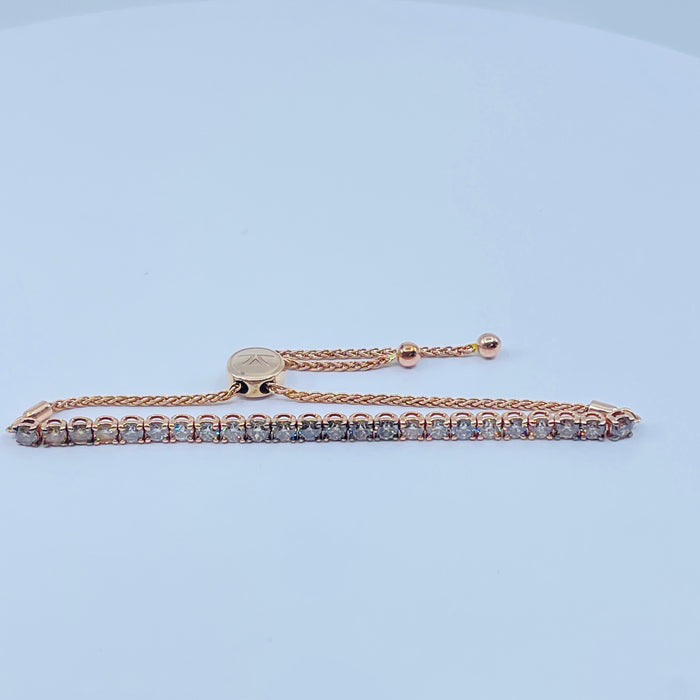 14kt Rose Gold 4ctw  Diamond Bolo Bracelet
