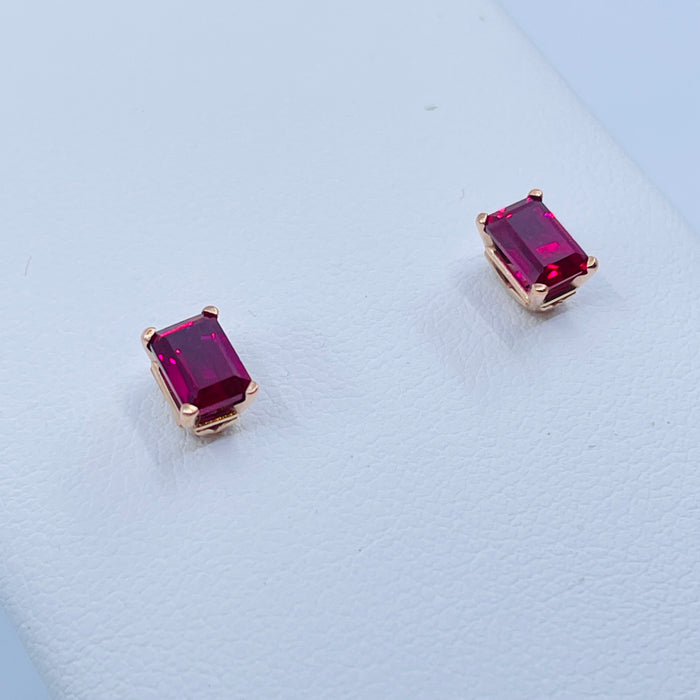 14kt Rose Gold Rubellite Tourmaline Earrings
