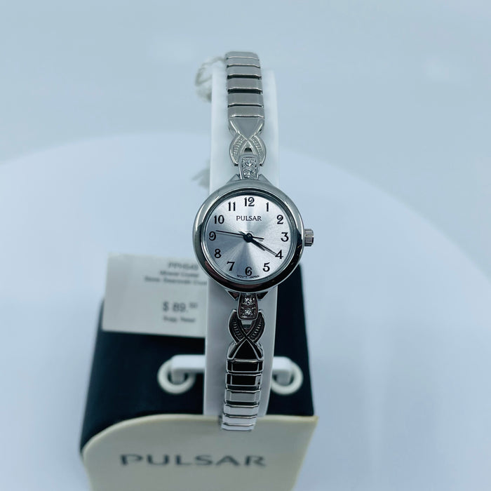 Pulsar Women's PPH549 Expansion Crystal Accented Silver-Tone Stainless Steel Watch