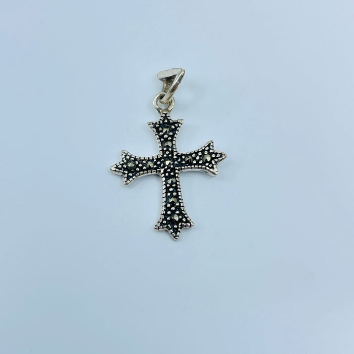 Sterling Silver Cross with Marcasite approx 1” long
