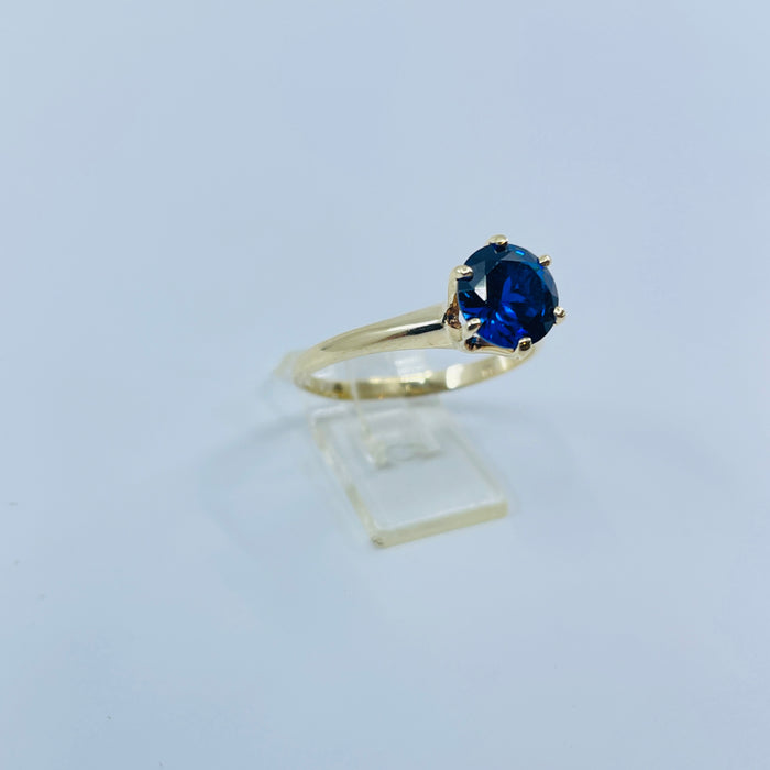 14kt 1ct lab grown blue sapphire solitaire