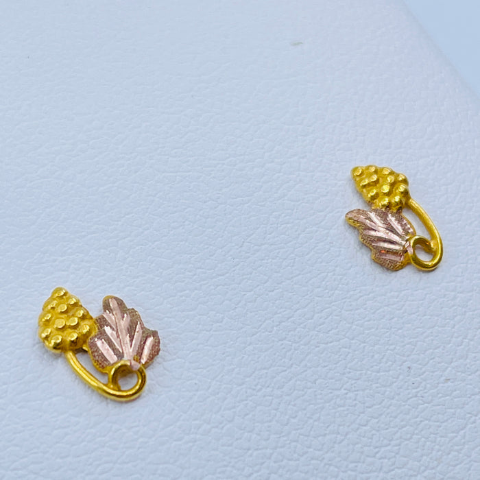 10kt Tri-color gold earrings