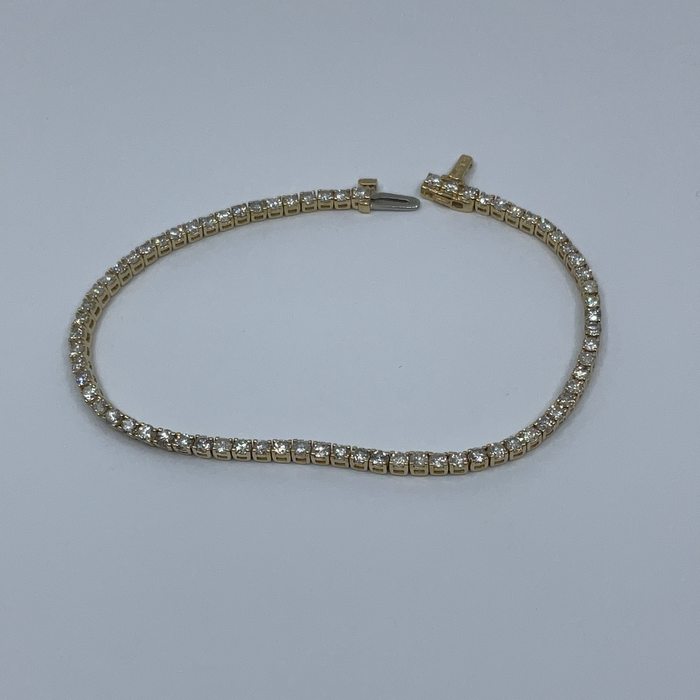 14kt Yellow Gold 72 Diamond 3.07ctw JK/SI,I Diamond tennis Bracelet