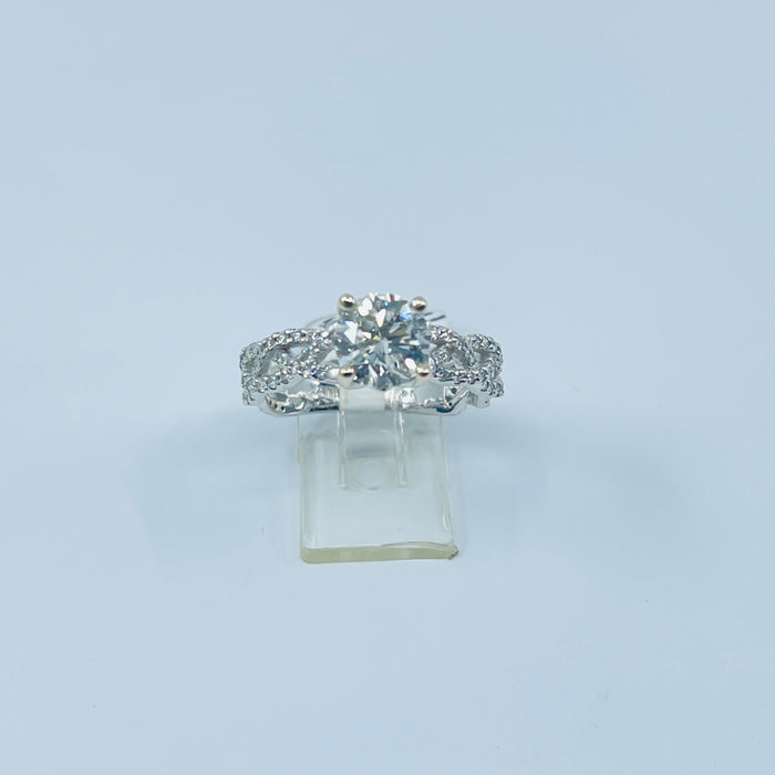 14kt White Gold 1.14ct Diamond center with .44ctw in mounting engagement Ring