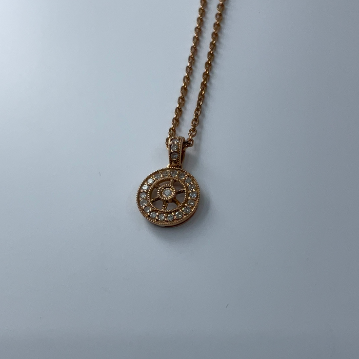 14kt Rose gold .10ctw diamond pendant