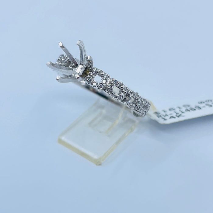 14kt White Gold .26ctw 64 diamond engagement ring