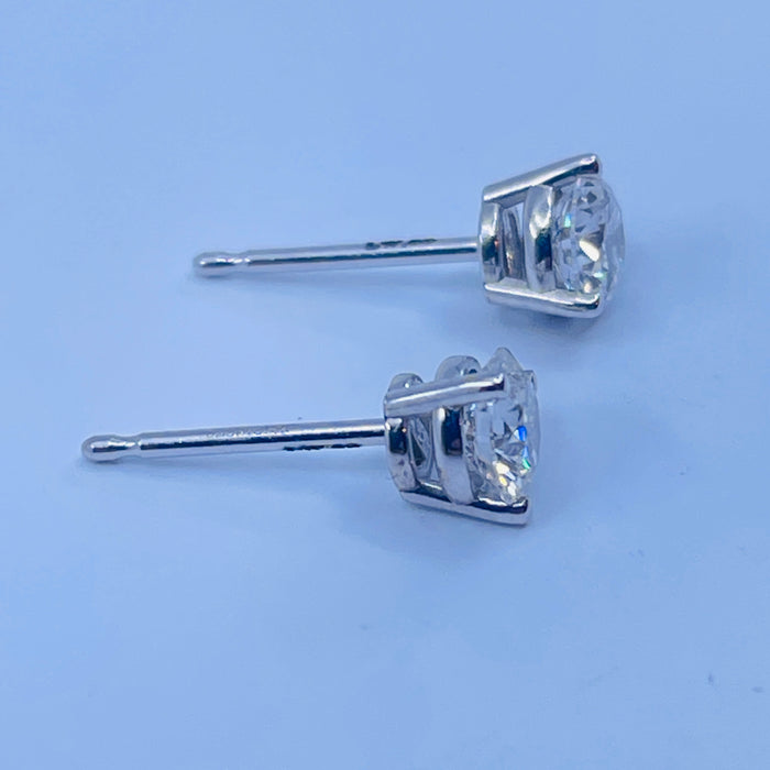 14kt White Gold  .58ctw FG VS Martini set LG Diamond stud Earrings