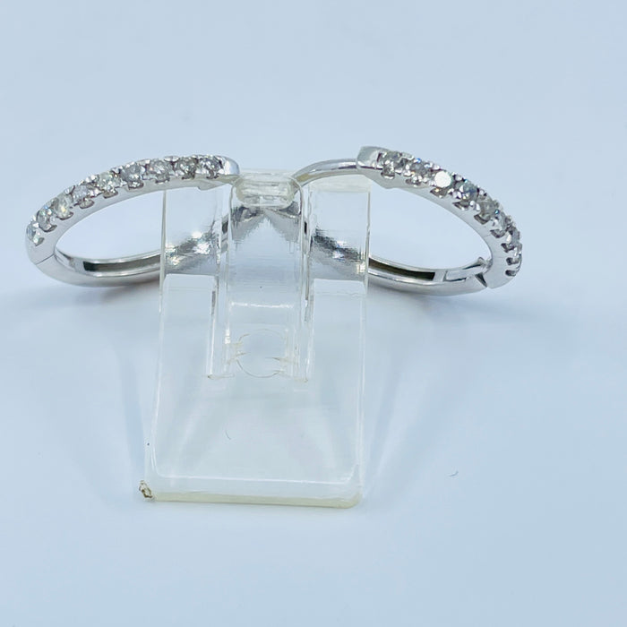 14kt White Gold .21ctw Diamond Hoops