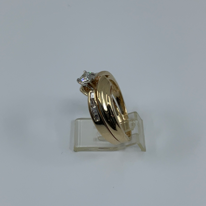 14kt Yellow Gold 1/2ctw Diamond Wedding Set