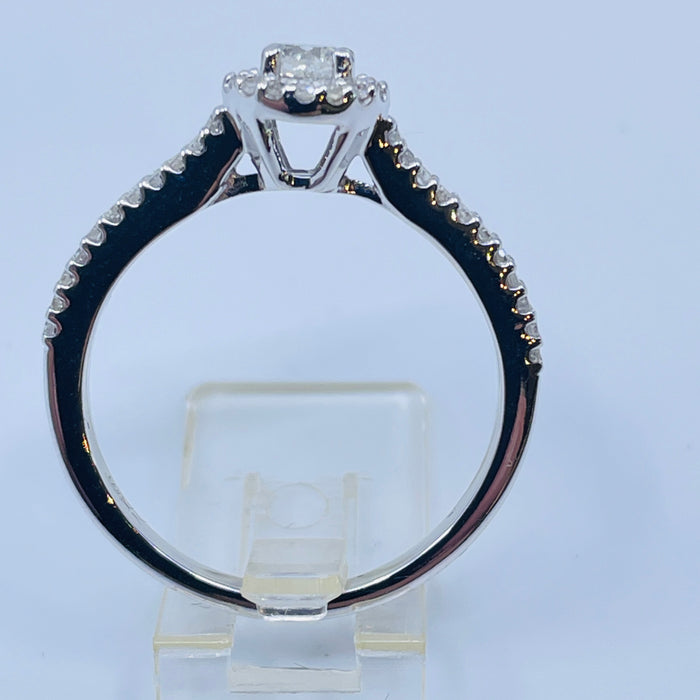 14kt White Gold Diamond halo ring