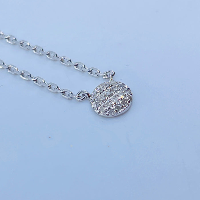 Sterling Silver .04ctw Diamond disk Pendant