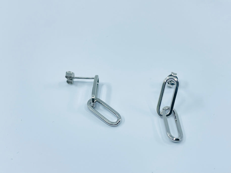 Sterling Silver paper clip earrings