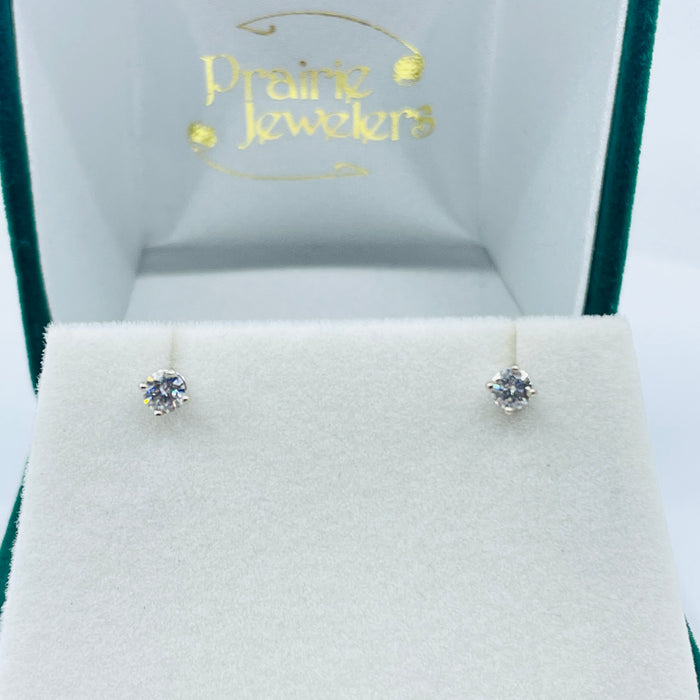 14kt White Gold 3.5mm Moissanite earrings
