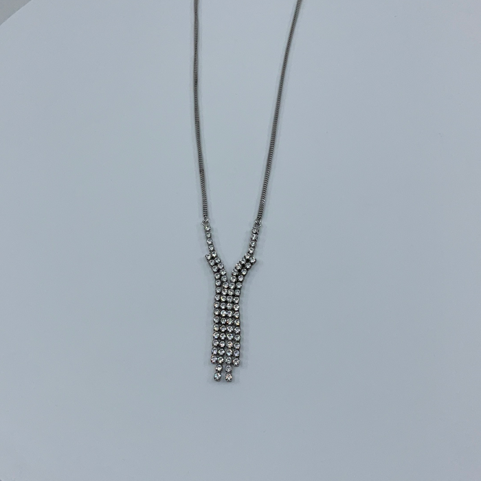 Sterling silver CZ fashion 16” drop necklace
