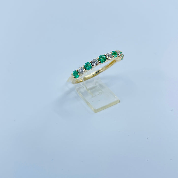 14kt Yellow Gold Emerald and Diamond ring