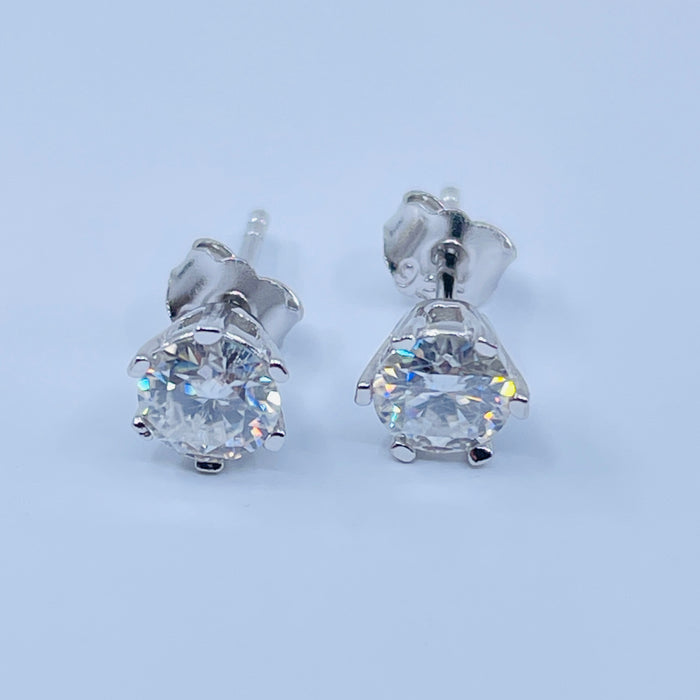 Sterling Silver 5mm Moissanite stud Earrings