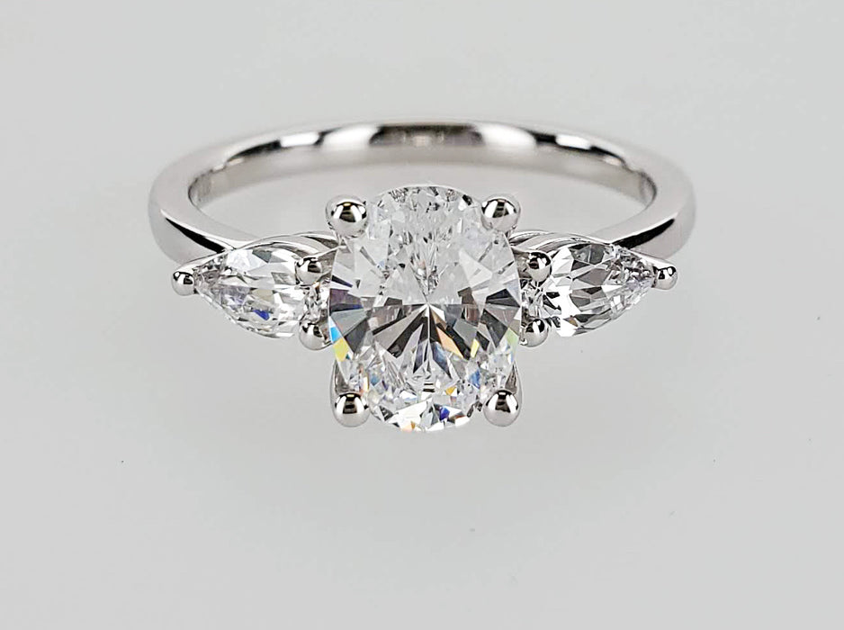 Mounting Set with 2 pear shaped diamonds totaling 0.25ctw