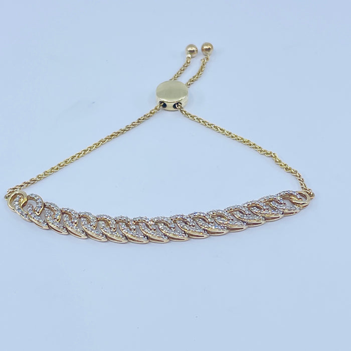 10kt Yellow Gold 3/4ctw Diamond Bolo bracelet